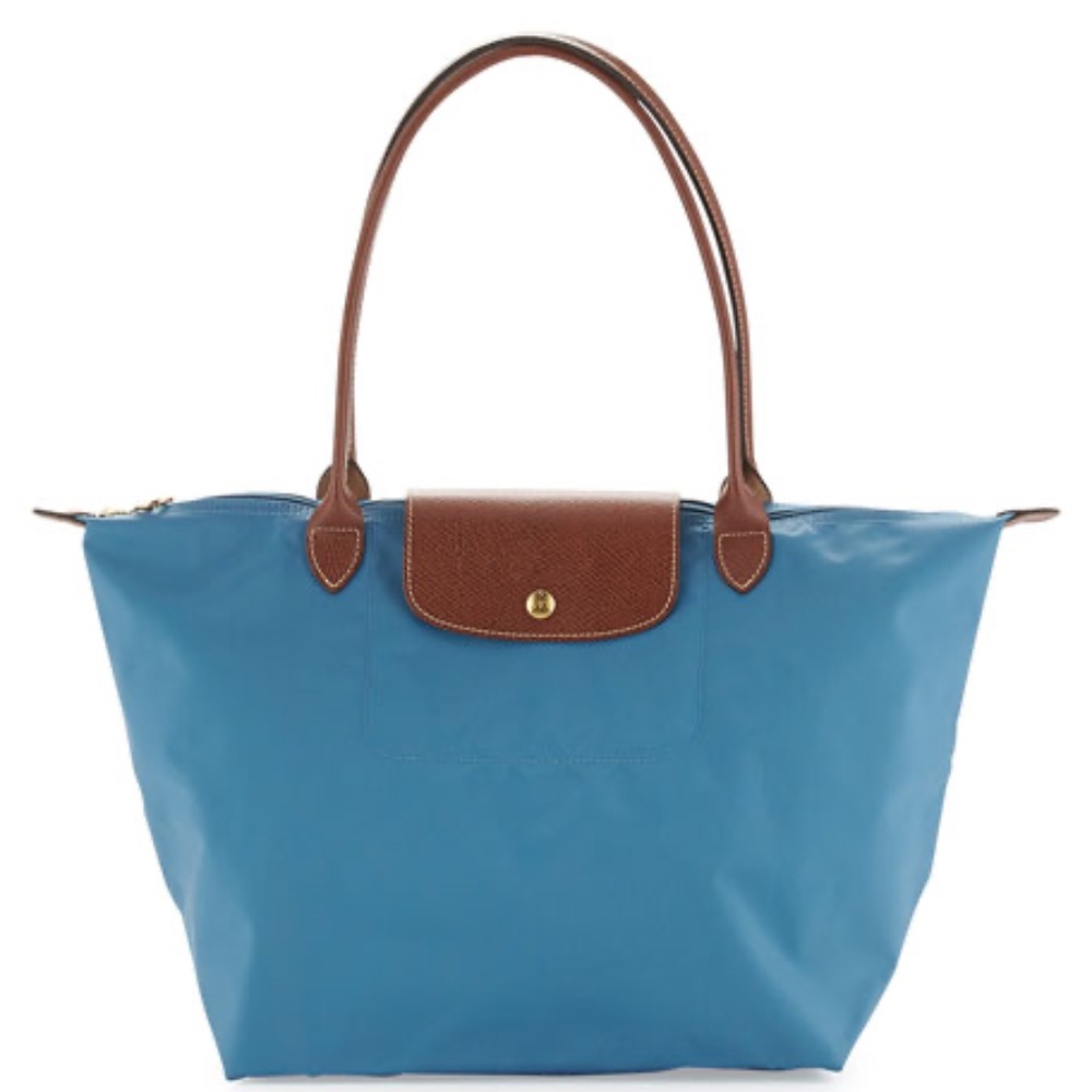 Longchamp Le Pliage Large Shoulder Tote Bag, Ice Blue